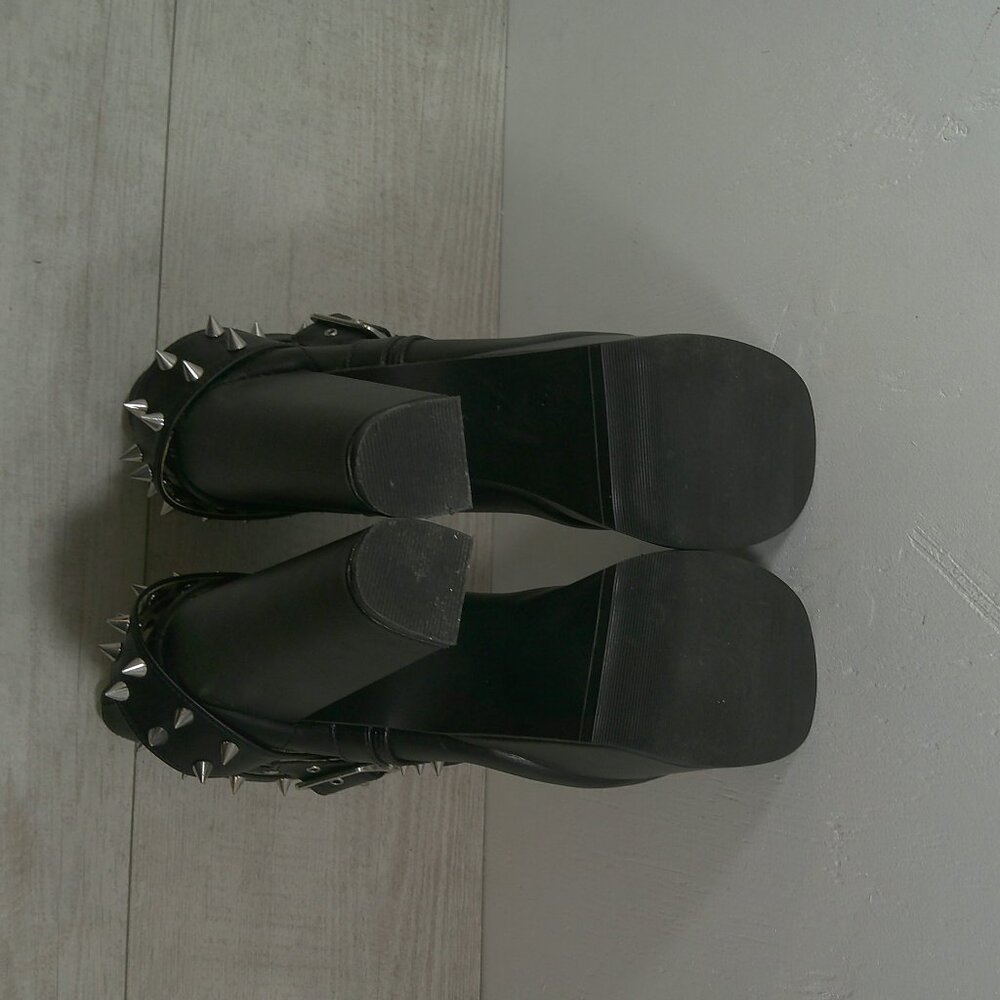 Demonia Torment-700 Black Platform Studded Goth Punk Grunge Ankle Boots Size 7 - Picture 13 of 13